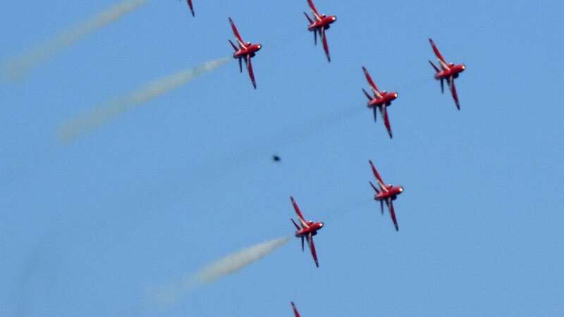 Pictures captured at a recent Red Arrows display show a strange object in the sky (Image: Credit: John Mooner/Pen News)