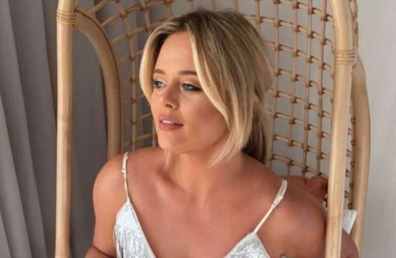 Emily Atack shimmers in braless dress as she parties with Calvin Harris