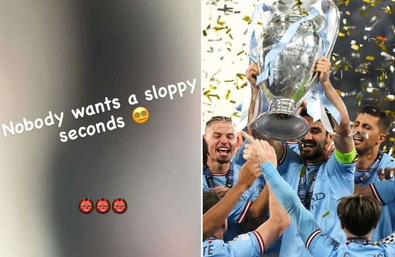 Fans blast 'clown' Man Utd star after his 'sloppy seconds' City Treble jibe