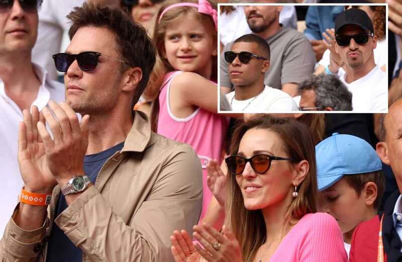 Tom Brady chats to Djokovic's wife at French Open final alongside Mbappe