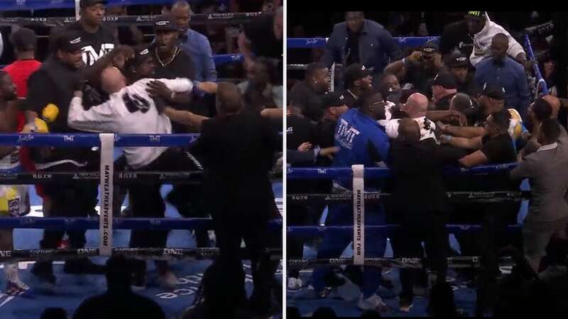 Floyd Mayweather vs John Gotti III fight erupts as dozens storm ring