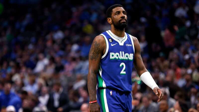 Kyrie Irving takes the floor for the Dallas Mavericks.