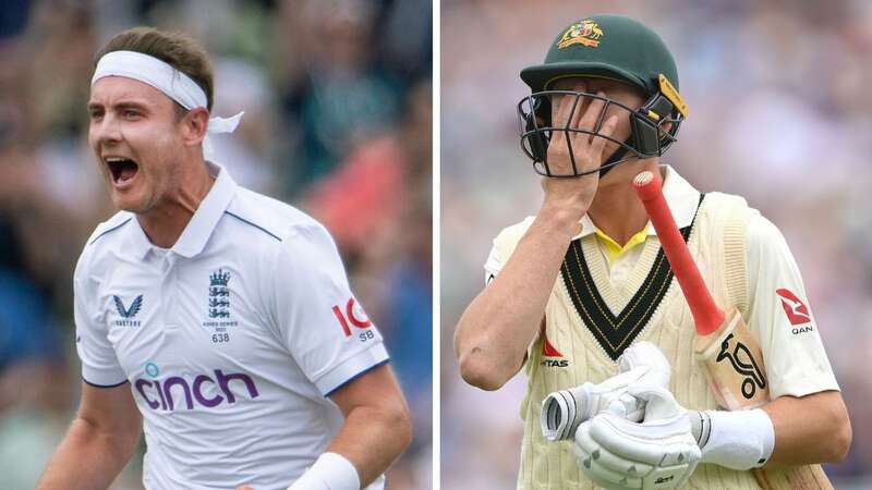 Stuart Broad celebrates with Joe Root after dismissing Marnus Labuschagne (Image: Visionhaus/Getty Images)