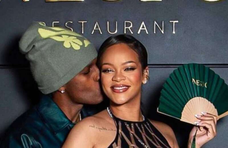 Rihanna shows off baby bump in revealing gown while out with A$AP Rocky