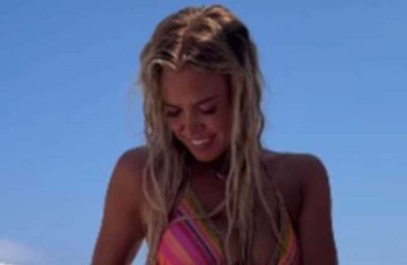 Chloe Meadows strips to a bikini amid drama on Towie away trip