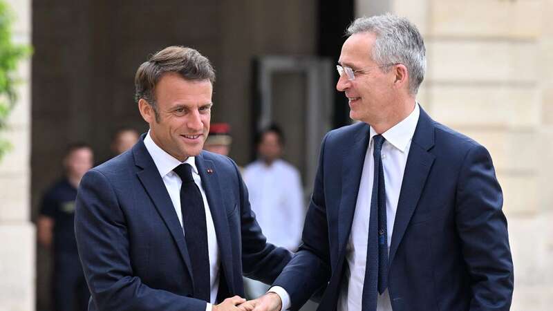 NATO Secretary-General Jens Stoltenberg held talks with French President Emmanuel Macron tonight (Image: AFP via Getty Images)