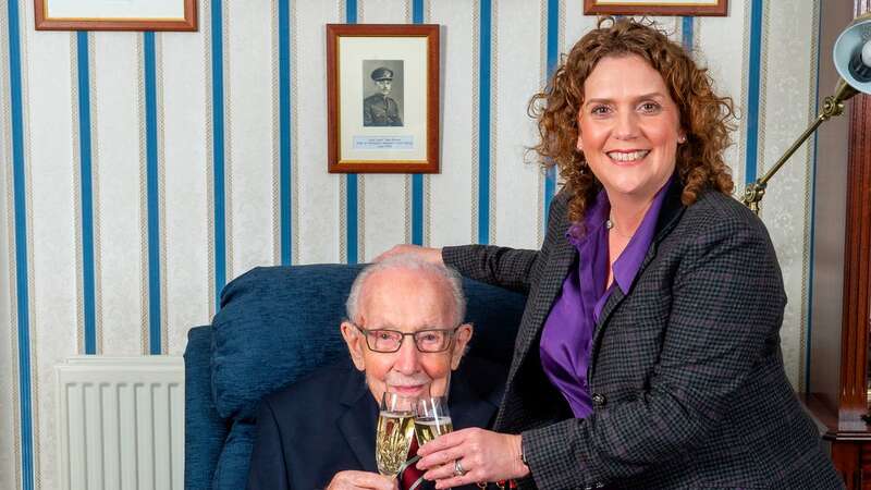 Captain Tom shot to fame after walking 100 laps of his garden at the age of 99 to raise money for the NHS (Image: Daily Express)