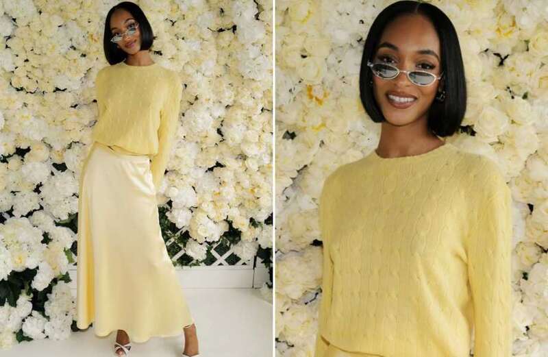 Jourdan Dunn goes braless as she turns heads at Wimbledon in yellow outfit