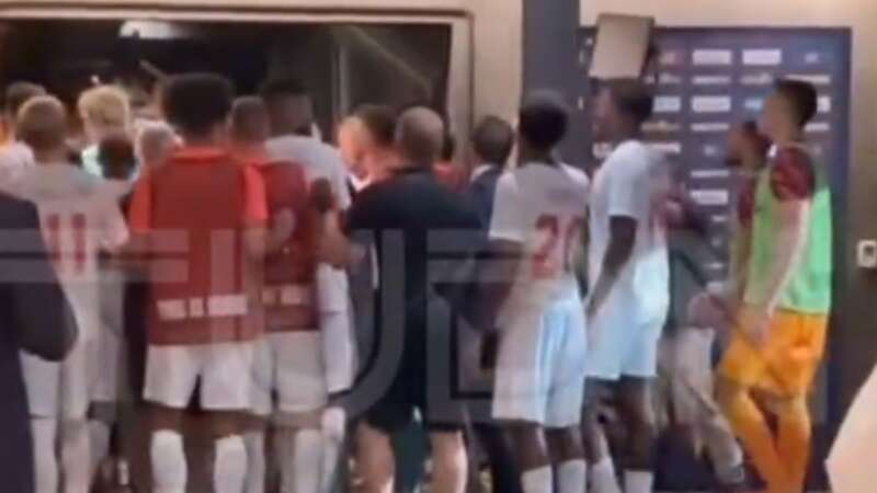 Players from the USMNT and Canada were engaged in a disagreement in the tunnel following their CONCACAF Gold Cup clash (Image: TUDN USA/ Twitter)