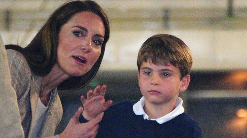 Prince Louis of Wales sits inside a vehicle on a C17 plane with the Princess of Wales (Image: Getty Images)