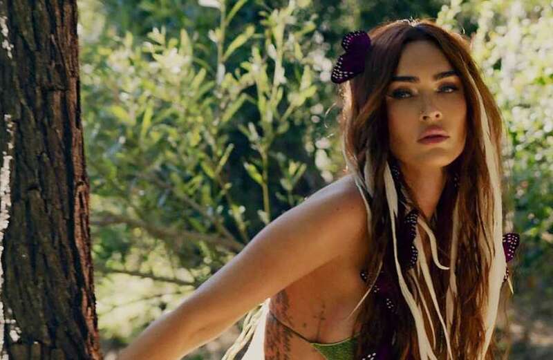 Megan Fox strips down to barely there bikini in sexy forest photoshoot