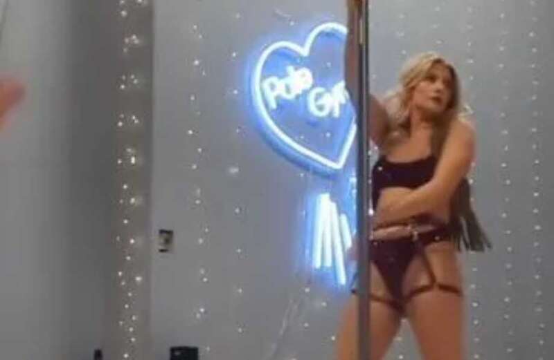 Hollyoaks star Sarah Jayne Dunn strips to a thong and high heels