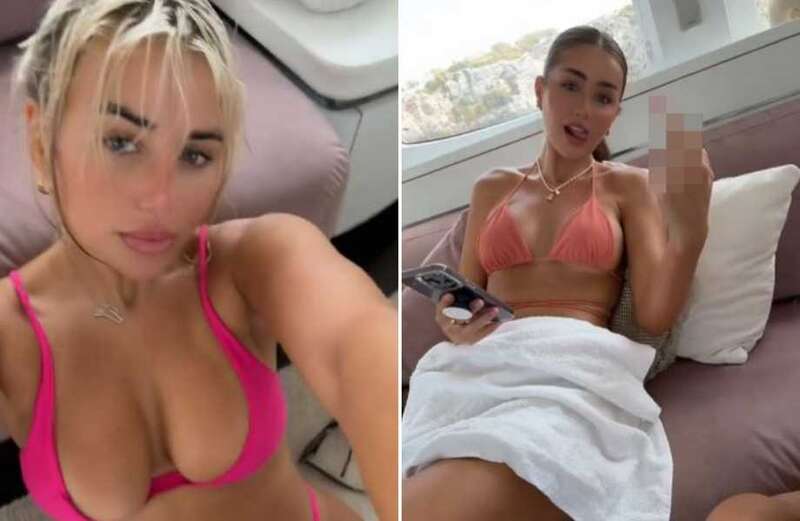 Love Island's Georgia Steel and Ellie Brown strip off to thong bikinis on a yacht - five years after bitter feud