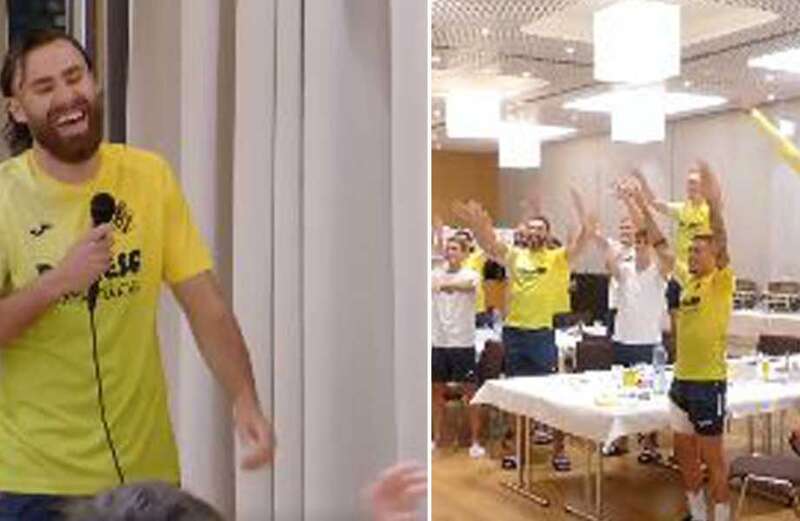 Watch Villarreal dressing room ERUPT as Brereton Diaz belts out Sweet Caroline