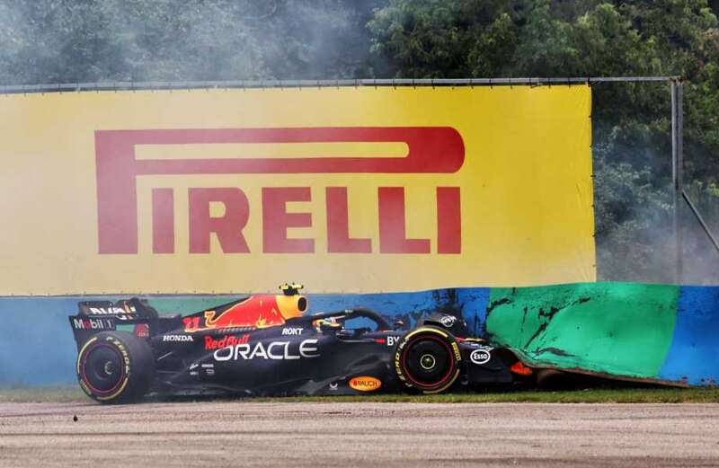 Sergio Perez CRASHES Red Bull just five minutes into Hungarian GP practice