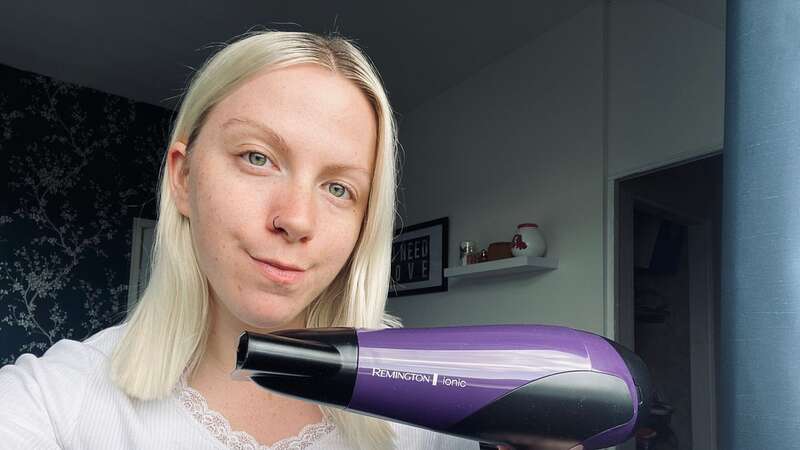 Gemma Sherlock with the Remington hair dryer