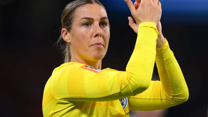 Mary Earps of England applauds the fans after the Lionesses win over Haiti