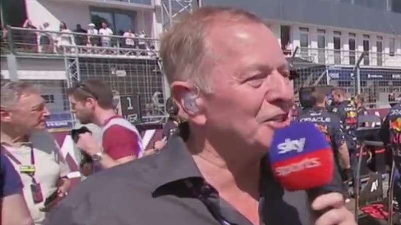 Martin Brundle greeted Carlos Sainz moments before the race