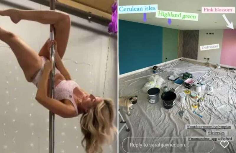 Insiden Sarah Jayne Dunn's £20k 'garden room' pole-dancing studio makeover