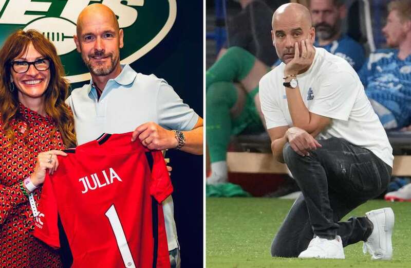 Man Utd fans joke 'Pep's crying' as Julia Roberts breaks Guardiola's heart AGAIN