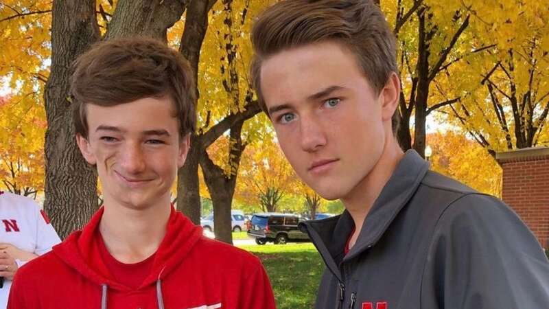 Lukas, who has a rare skin condition which causes his face to cave in on itself, and his twin brother Ben (Image: mediadrumimages/Lukas Caldwell)