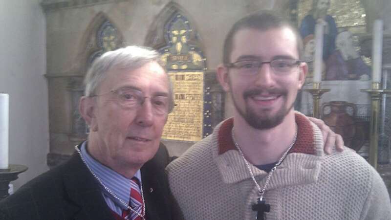 Peter Farquhar and Benjamin Field at their betrothal ceremony (Image: PA)