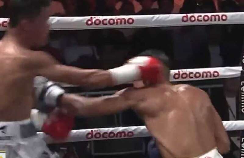 Boxing fans left wincing at delayed reaction after BRUTAL body shot'