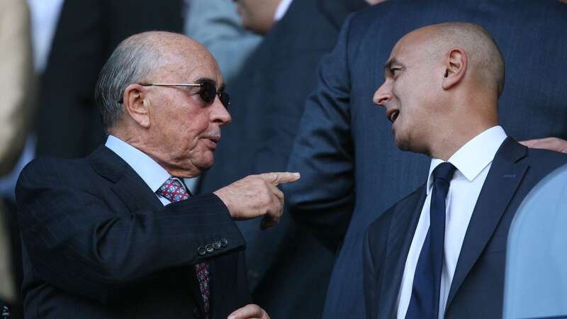 Joe Lewis with Tottenham Hotspur chairman Daniel Levy