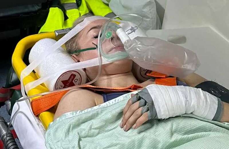 Astrid Wett seen in ambulance after she's thrown through TABLE with fight axed