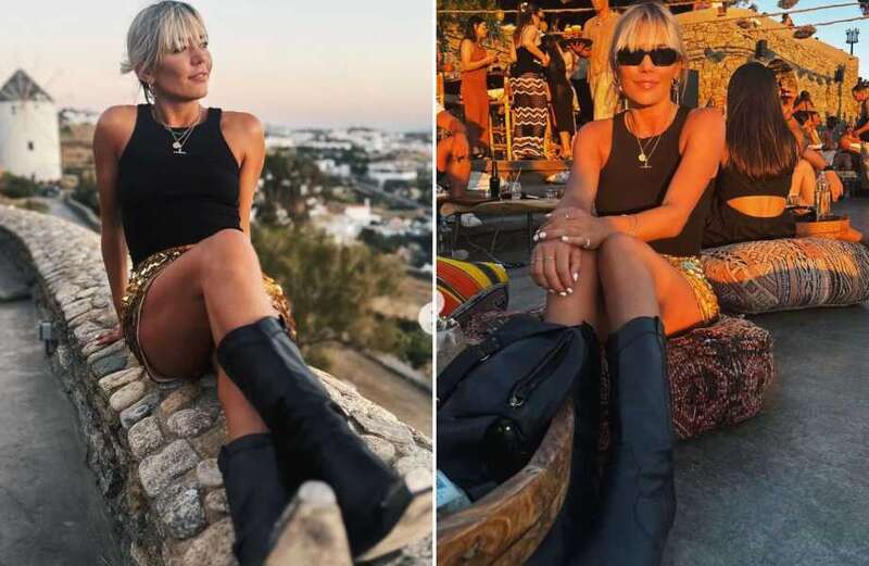 A Place in the Sun's Danni Menzies shows off legs in tiny miniskirt