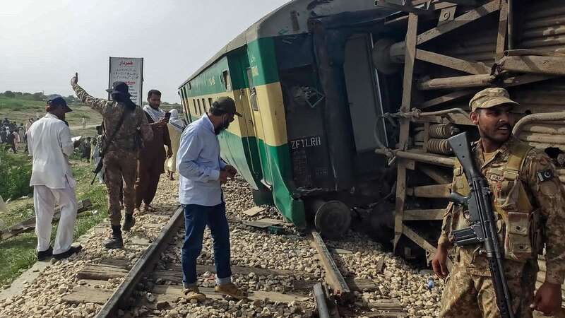 The crash happend in Pakistani town of Nawabshah in southern Sindh province, officials said (Image: AFP via Getty Images)