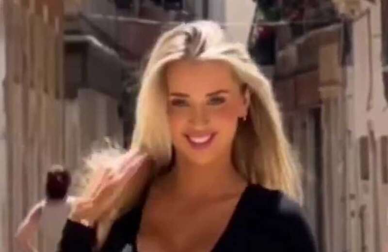 Mikayla Demaiter wows in busty outfit & heels as fans spot passer-by's reaction