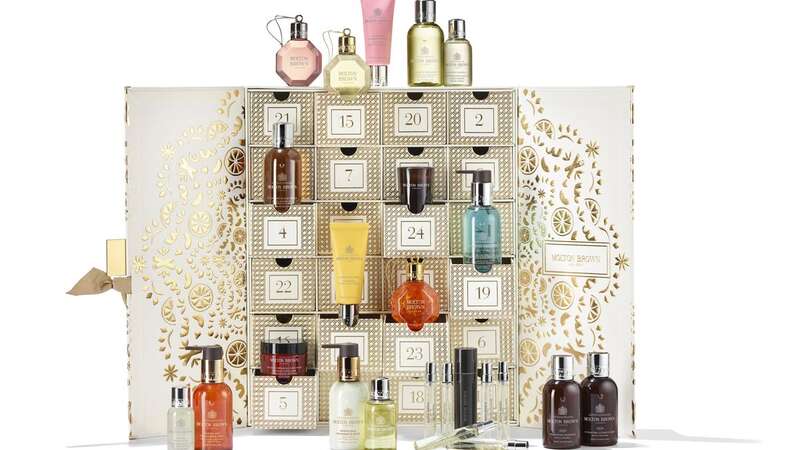 The contents of the Molton Brown beauty advent calendar which costs £210 (Image: Molton Brown)