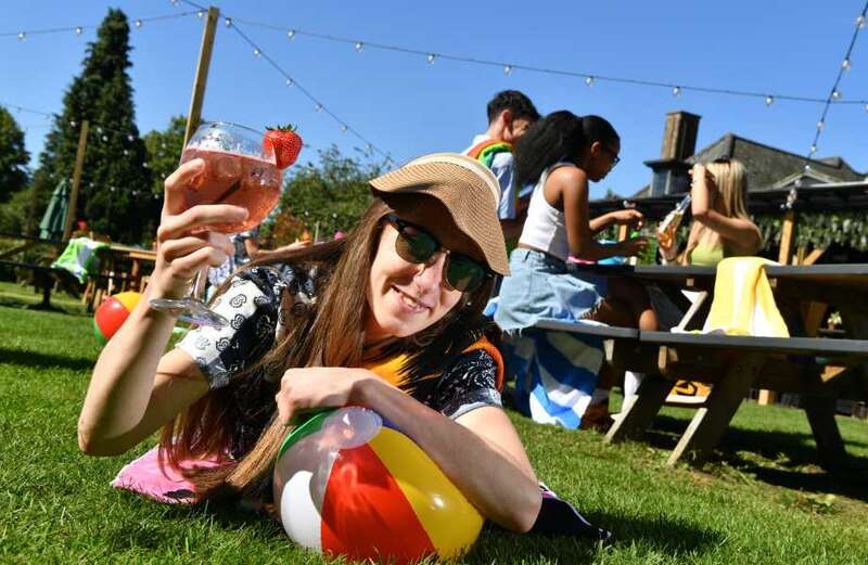 Pub is letting punters reserve places in its garden — with beach towels