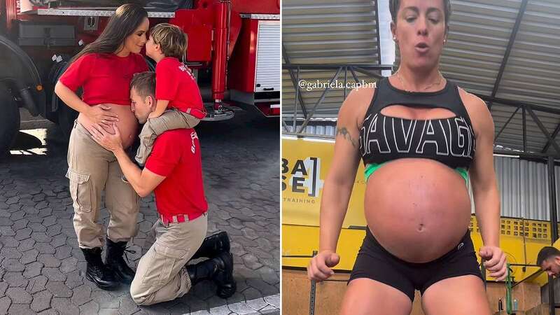 Heavily pregnant firefighter