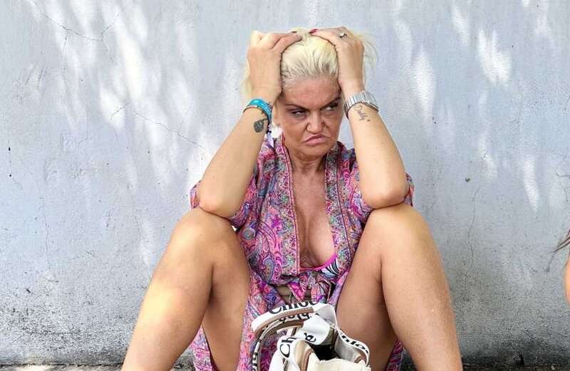 Danniella Westbrook looks devastated outside police station in Spain