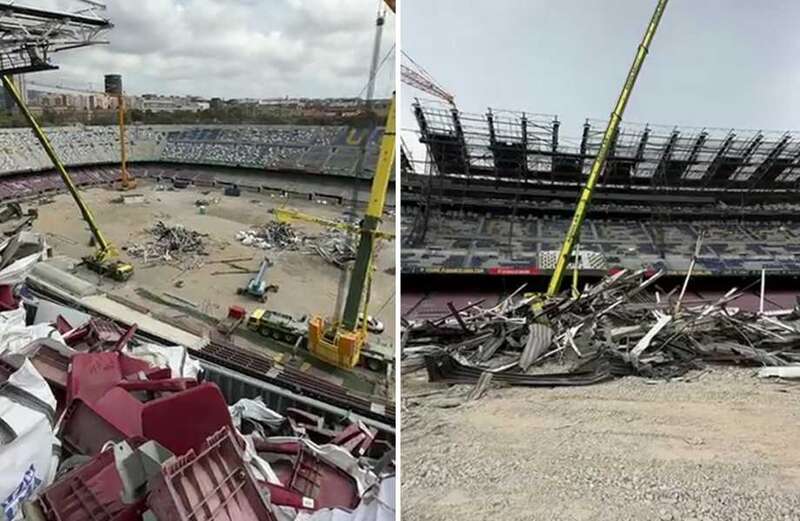 Legendary stadium looks unrecognisable as it's turned into a RUBBISH DUMP