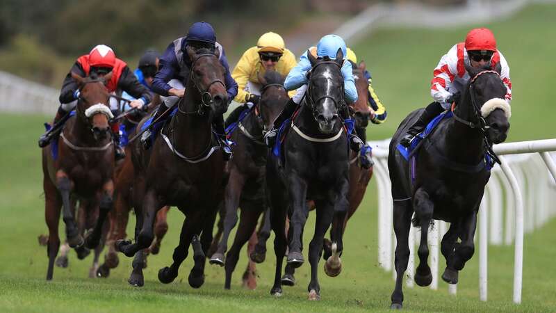 Horses and jockeys go around the last bend in the Racing UK Club Day On 22nd October Nursery at Pontefract Racecourse. PRESS ASSOCIATION Photo. Picture date: Monday October 8, 2018. See PA story RACING Pontefract. Photo credit should read: Mike Egerton/PA Wire