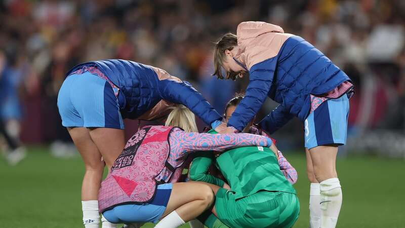 Devastated Mary Earps consoled by heartbroken teammates after superb display