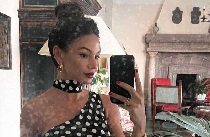 Michelle Keegan stuns in polkadot dress during luxury holiday