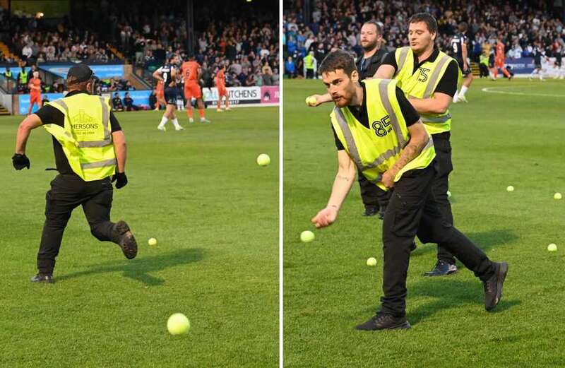 Southend fans throw balls on pitch & suspend game after ten-point deduction