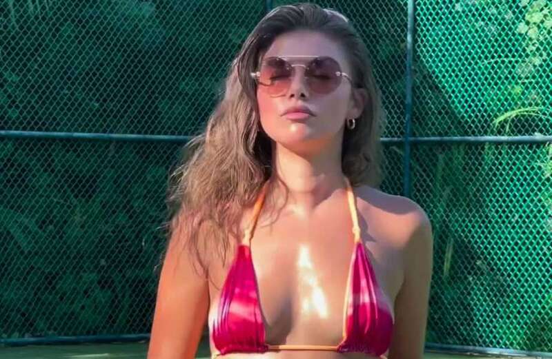 Love Island's Samie looks stunning as she plays tennis in thong bikini