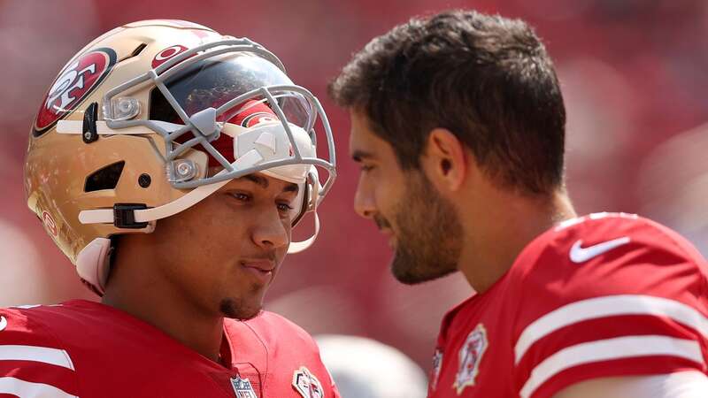 Jimmy Garoppolo says he is happy to see former teammate Trey Lance have a chance to impress at the Dallas Cowboys (Image: Ezra Shaw/Getty Images)