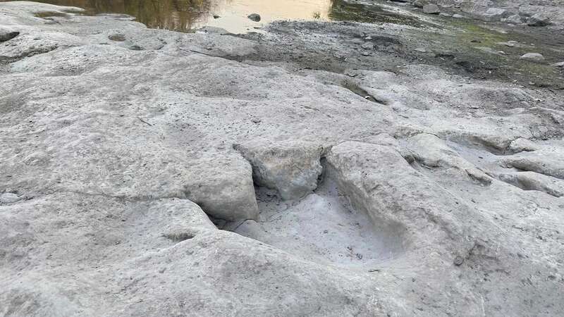 Dinosaur tracks once dating back around 113million years were revealed (Image: Facebook/Dinosaur Valley State Park)