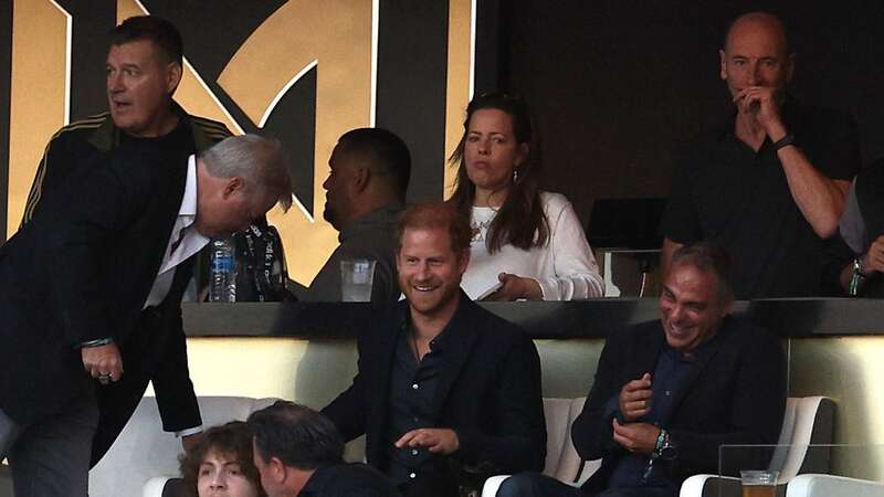 Prince Harry reacts during a match between Inter Miami CF and Los Angeles Football Club at BMO Stadium. (Image: Harry How/Getty Images)