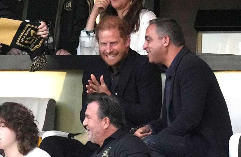 Harry looks like 'giddy schoolboy' at match just 48hrs after looking glum