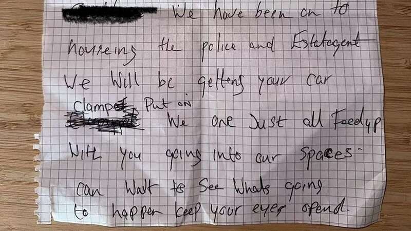 The note said "keep your eyes open" and that the person who penned it had reported her to police