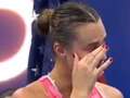 Defeated US Open finalist Aryna Sabalenka fights tears as she 'fires her team'