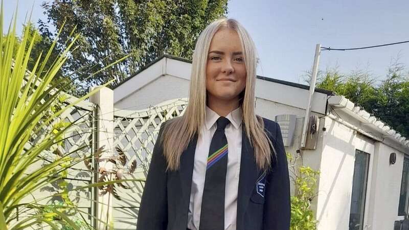 Gabrielle McGowan was informed her trousers were not suitable for school (Image: Jo Farley / SWNS)