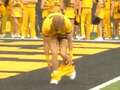 Cheerleader suffers shock wardrobe malfunction during college football game